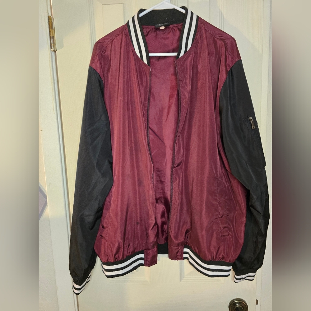 Original Deluxe Varsity Bomber in Black and Red